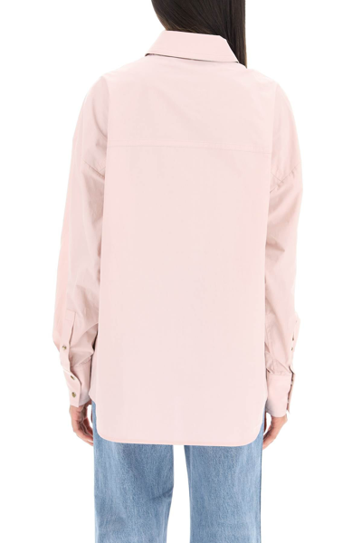 Shop Khaite 'bea' Oversized Cotton Shirt In Pink