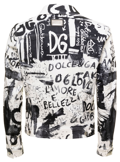 Dolce & Gabbana Multicolor Graffiti Print Full Zip Hooded Jacket