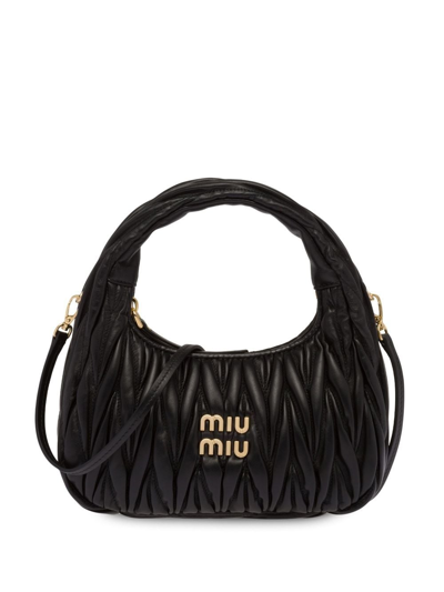 Miu Miu Miu Miu Pattina Studded Leather Shoulder Bag
