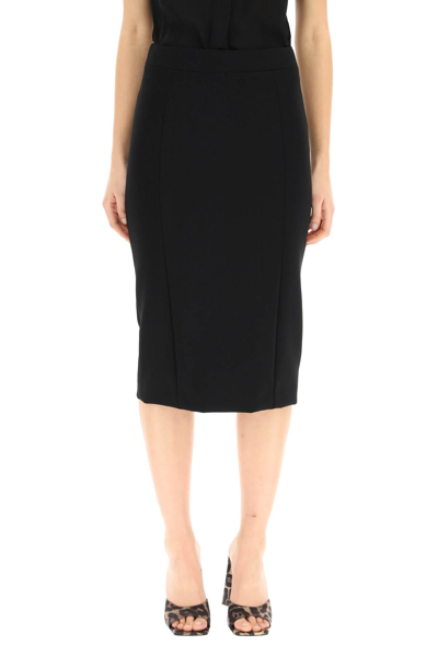Shop Moschino Crepe Pencil Skirt In Black