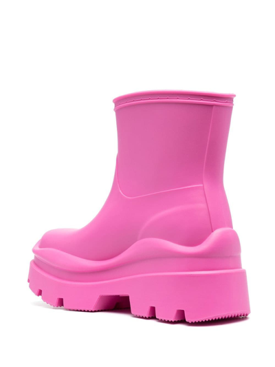 Shop Msgm Rain Boots In Fuchsia