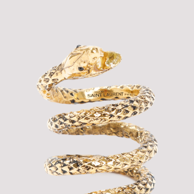 Shop Saint Laurent Bague Snake Ring Jewellery In Metallic