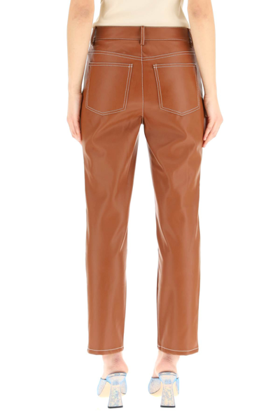 Shop Staud Cropped Elliot Trousers In Brown