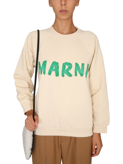 Shop Marni Sweatshirt With Print In Multicolor