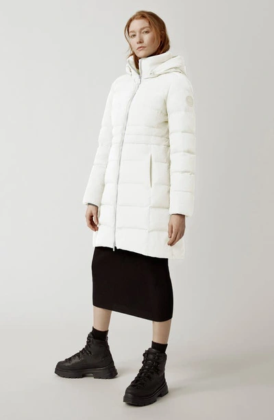 Shop Canada Goose Aurora Water Repellent Hooded 750 Fill Power Down Parka In North Star White