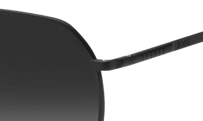 Shop Hugo Boss 61mm Aviator Sunglasses In Matte Black / Grey