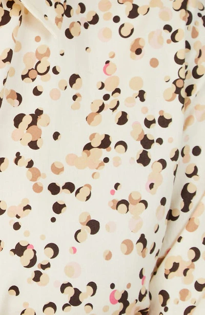 Foxcroft Davis Layer Dots Cotton Button-up Shirt In Birch Wood