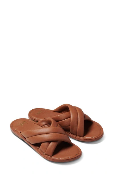 Shop Beek Dovetail Crisscross Slide Sandal In Tan/tan