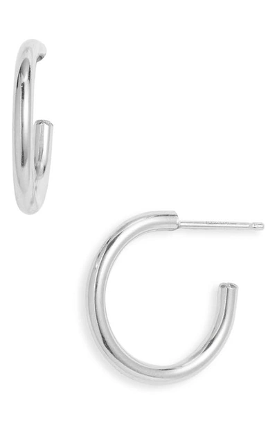 Shop Nashelle Everyday Hoop Earrings In Sterling Silver