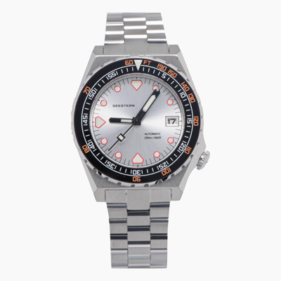 Pre-owned Seestern V3 S407-600t.s Genuine Ceramic Bezel 200m Diver's Sport Watch Silver