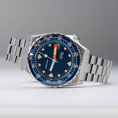 Pre-owned Seestern V3 S407-600t.e Genuine Ceramic Bezel 200m Diver's Sport Watch Deep Blue