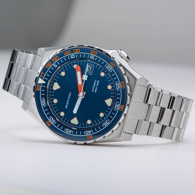 Pre-owned Seestern V3 S407-600t.e Genuine Ceramic Bezel 200m Diver's Sport Watch Deep Blue