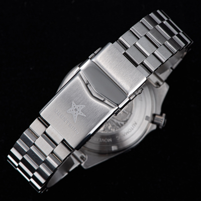 Pre-owned Seestern V3 S407-600t.e Genuine Ceramic Bezel 200m Diver's Sport Watch Deep Blue