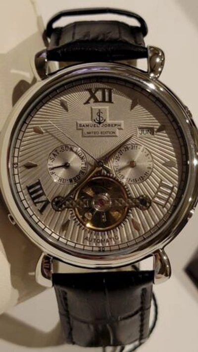 Pre-owned Samuel Joseph Bespoke Edition Steel & Grey Automatic Designer Mens Watch 0252846