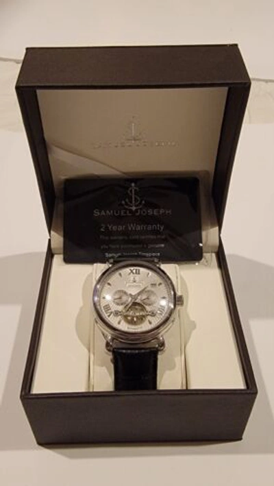 Pre-owned Samuel Joseph Bespoke Edition Steel & Grey Automatic Designer Mens Watch 0252846