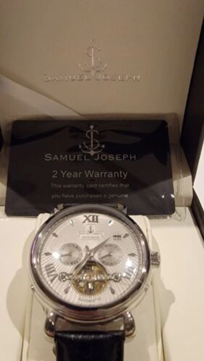Pre-owned Samuel Joseph Bespoke Edition Steel & Grey Automatic Designer Mens Watch 0252846