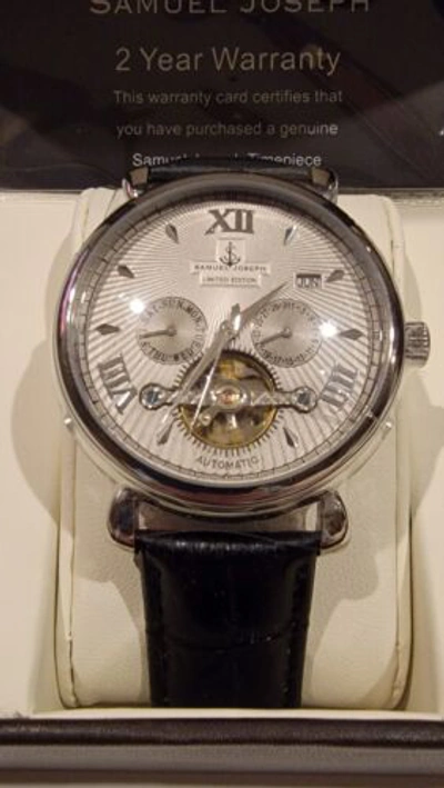 Pre-owned Samuel Joseph Bespoke Edition Steel & Grey Automatic Designer Mens Watch 0252846