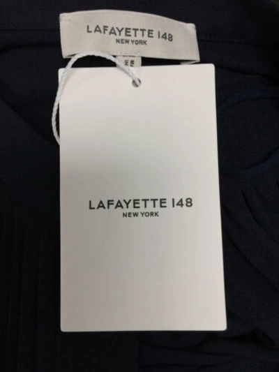 Pre-owned Lafayette 148 $998  Women's Blue Layla Pintucked Midi Dress Size Medium