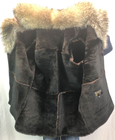 Pre-owned Victoria Black Real Sheepskin Shearling Leather Real Raccoon Marlboro Trench Coat S-8xl