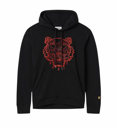 Pre-owned Kenzo Limited Edition Tiger Logo Embroidered Chinese Year Black Hoodie