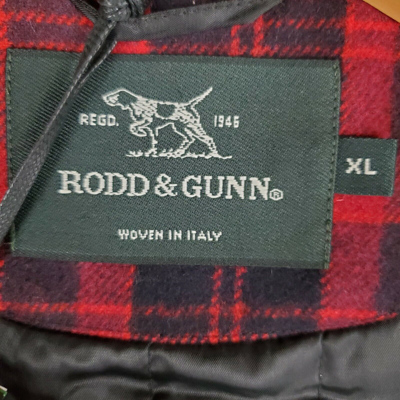 Pre-owned Rodd & Gunn $498  Italy Size Xl Mens Buffalo Plaid Wool Field Bomber Jacket In Red