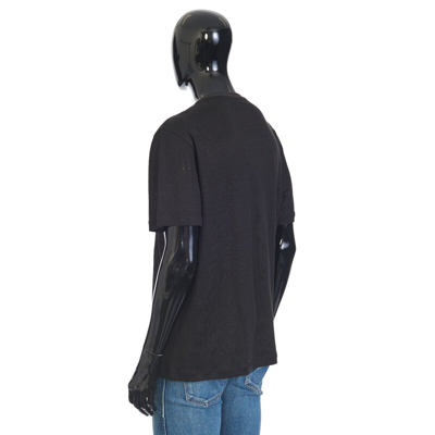Pre-owned Brioni 490$ T-shirt With Graphic Print In Black Linen Jersey