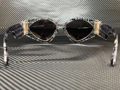 Pre-owned Dolce & Gabbana Dg4396 33148g Graffiti Irregular 55 Mm Women's Sunglasses