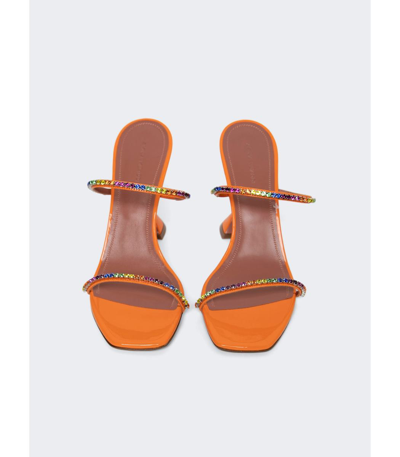 Shop Amina Muaddi Gilda Slipper Sandal In Orange