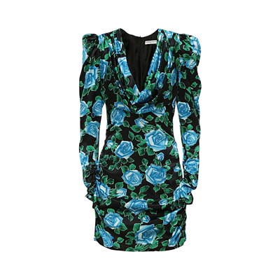 Shop Alessandra Rich Dresses In Black/turquoise