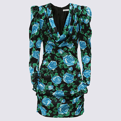 Shop Alessandra Rich Dresses In Black/turquoise