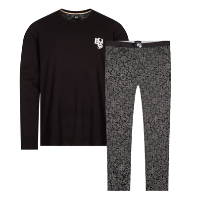 Hugo Boss Relax Long Pyjama Set - Black In Grey,black | ModeSens