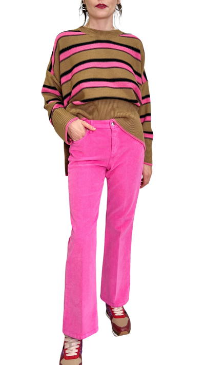 I Love My Pants Pantaloni Zampetta Velluto Fuxia In Pink | ModeSens