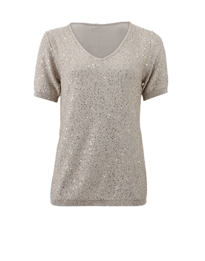 Shop Escada Sagria Sequin Knit In Sanddune