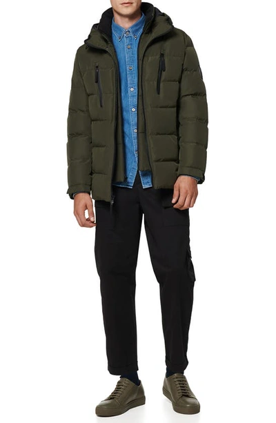 Marc New York Montrose Mid Length Water Resistant Puffer Coat In Forest