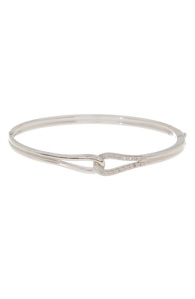 Meshmerise Diamond Loop Bangle Bracelet In White Gold