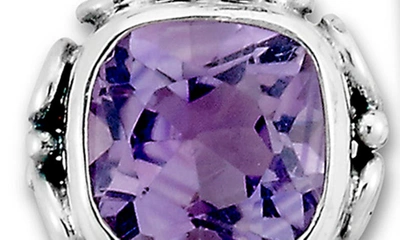 Shop Samuel B. Sterling Silver Amethyst Drop Earrings In Purple