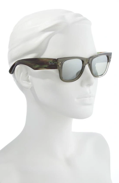 Shop Ray Ban Mega Wayfarer 51mm Rectangular Sunglasses In Transparent Green