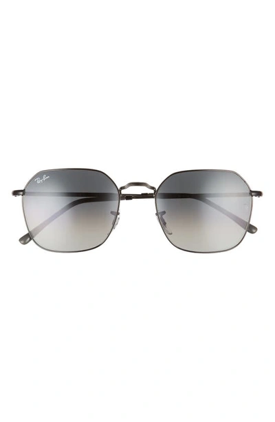 Shop Ray Ban 55mm Gradient Geometric Sunglasses In Black