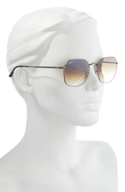 Shop Ray Ban 55mm Gradient Geometric Sunglasses In Gunmetal