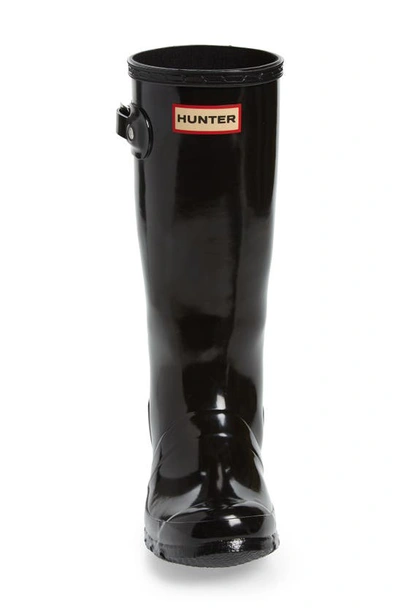 Shop Hunter Kids' Original Gloss Waterproof Rain Boot In Black