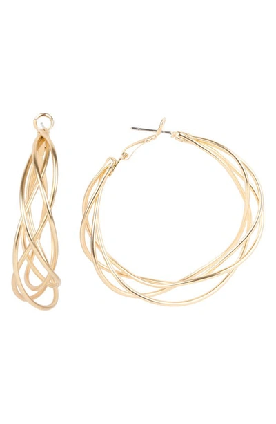 Saachi Multi Surface Intertwined Hoop Earrings In Gold