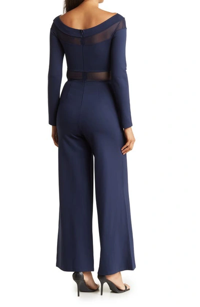 Love By Design Coleen Off The Shoulder Jumpsuit In Navy Blazer