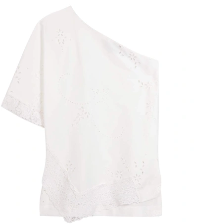 Shop Stella Mccartney Alix Cotton Top In White