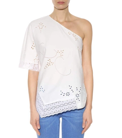 Shop Stella Mccartney Alix Cotton Top In White