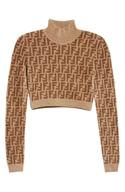 Fendi Brown Ff Logo Knitted Crop Top | ModeSens
