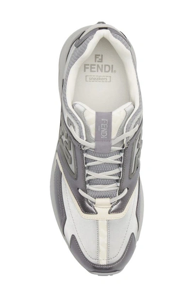 Shop Fendi Faster Sneaker In Gri.silv/ Sil/ Av.tort