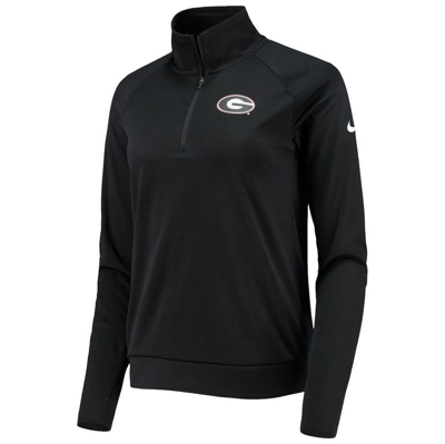 Shop Nike Black Georgia Bulldogs Pacer Raglan Performance Quarter-zip Jacket