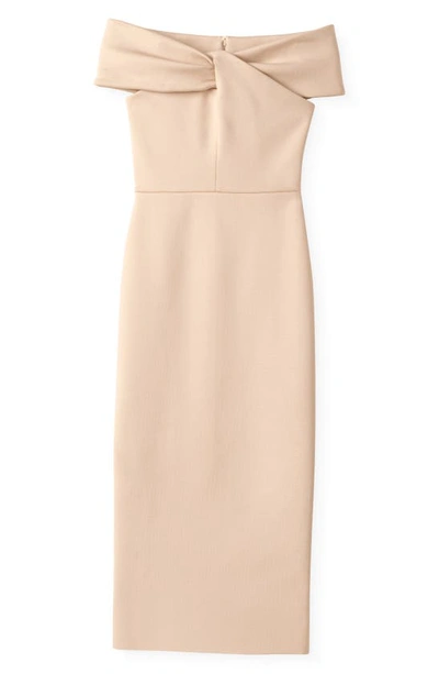 Shop St John One-shoulder Milano Knit Dress In Nude