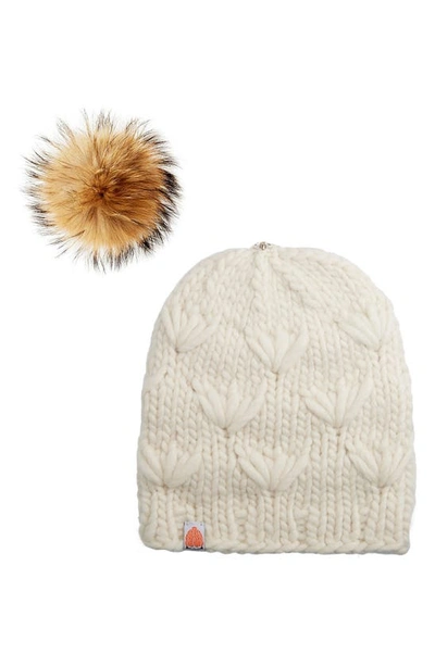 Shop Sh T That I Knit Sh*t That I Knit The Motley Merino Wool Beanie In White Lie