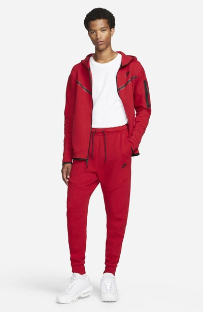 Shop Nike Tech Fleece Jogger Sweatpants In Gym Red/ Black